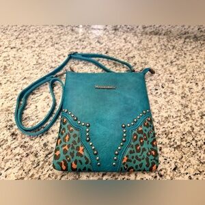 Montana West Teal and Leopard Crossbody Bag